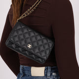Chanel 2018 Caviar Wallet on Chain