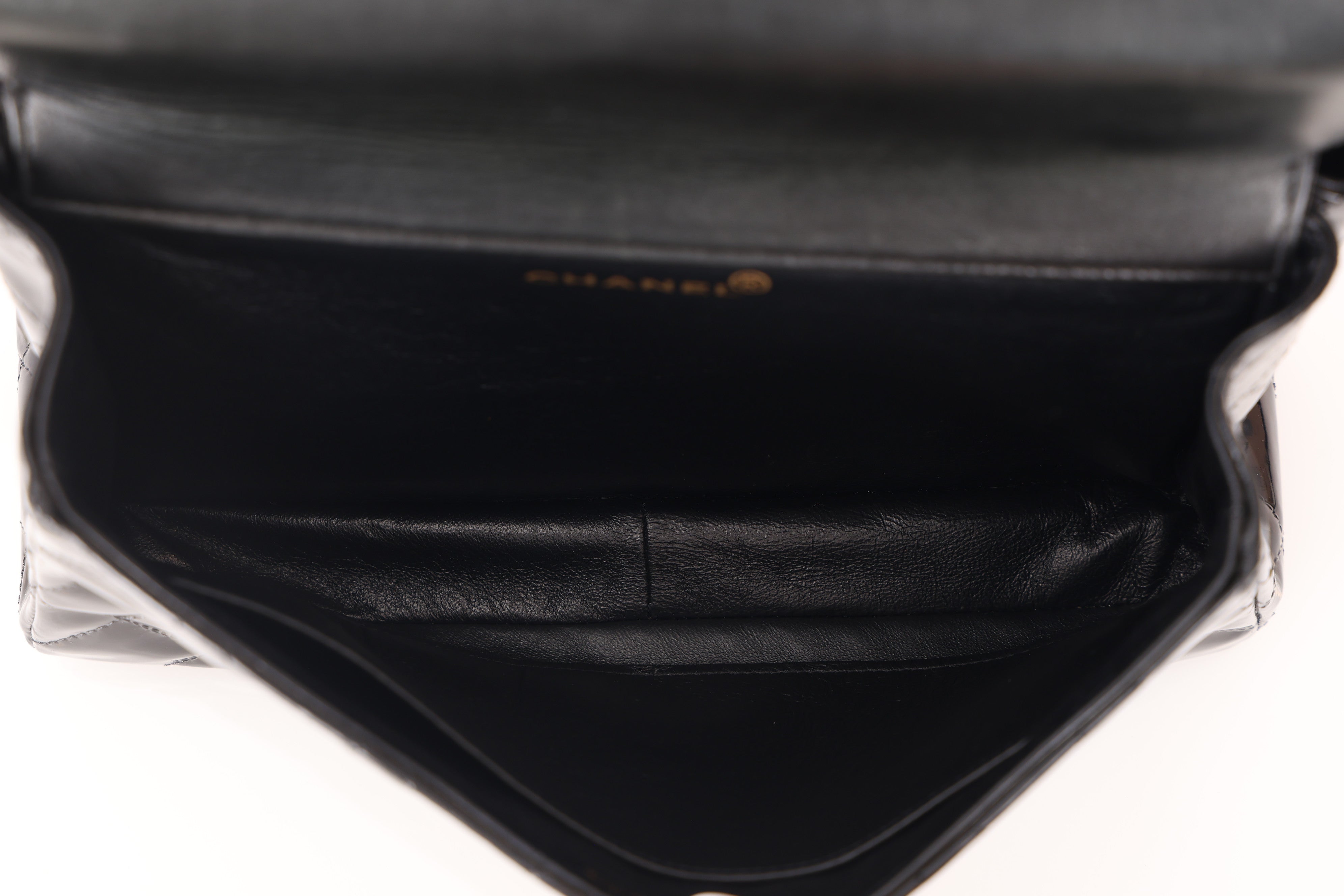 Ultra-Rare Chanel 1996 Patent Medium Single Classic Double Sided Flap Bag 24K GP