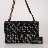 Ultra-Rare Chanel 1996 Patent Medium Single Classic Double Sided Flap Bag 24K GP