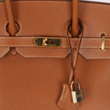 Hermès 1996 Gold Courchevel Retourne Birkin 35 GHW
