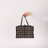 Chanel 1996 Canvas CC Clover Kiss-Lock Shoulder Clutch