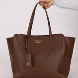 Gucci Brown Leather Medium Swing Tote