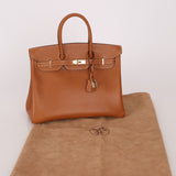 Hermès 1996 Gold Courchevel Retourne Birkin 35 GHW