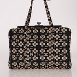 Chanel 1996 Canvas CC Clover Kiss-Lock Shoulder Clutch