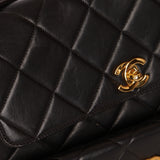 Extremely Rare Chanel 1996 Lambskin Double Turnlock Shoulder Bag