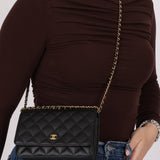Chanel 2018 Caviar Wallet on Chain
