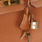 Hermès 1996 Gold Courchevel Retourne Birkin 35 GHW