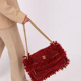 Chanel 17 Tweed Red Medallion Clutch