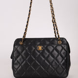 Chanel 1997 Caviar Camera Bag Turnlock Chain Tote 24K GP