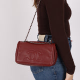 Chanel 2012 Caviar Medium Dark Red Timeless Chain Flap
