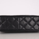 Chanel 1997 Caviar Camera Bag Turnlock Chain Tote 24K GP