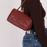 Chanel 2012 Caviar Medium Dark Red Timeless Chain Flap