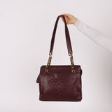 Chanel 1994 Bordeaux Timeless Zip Shopping Tote