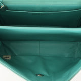 Rare Chanel 1997 Teal Caviar CC Turnlock Envelope Shoulder Kelly