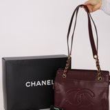 Chanel 1994 Bordeaux Timeless Zip Shopping Tote