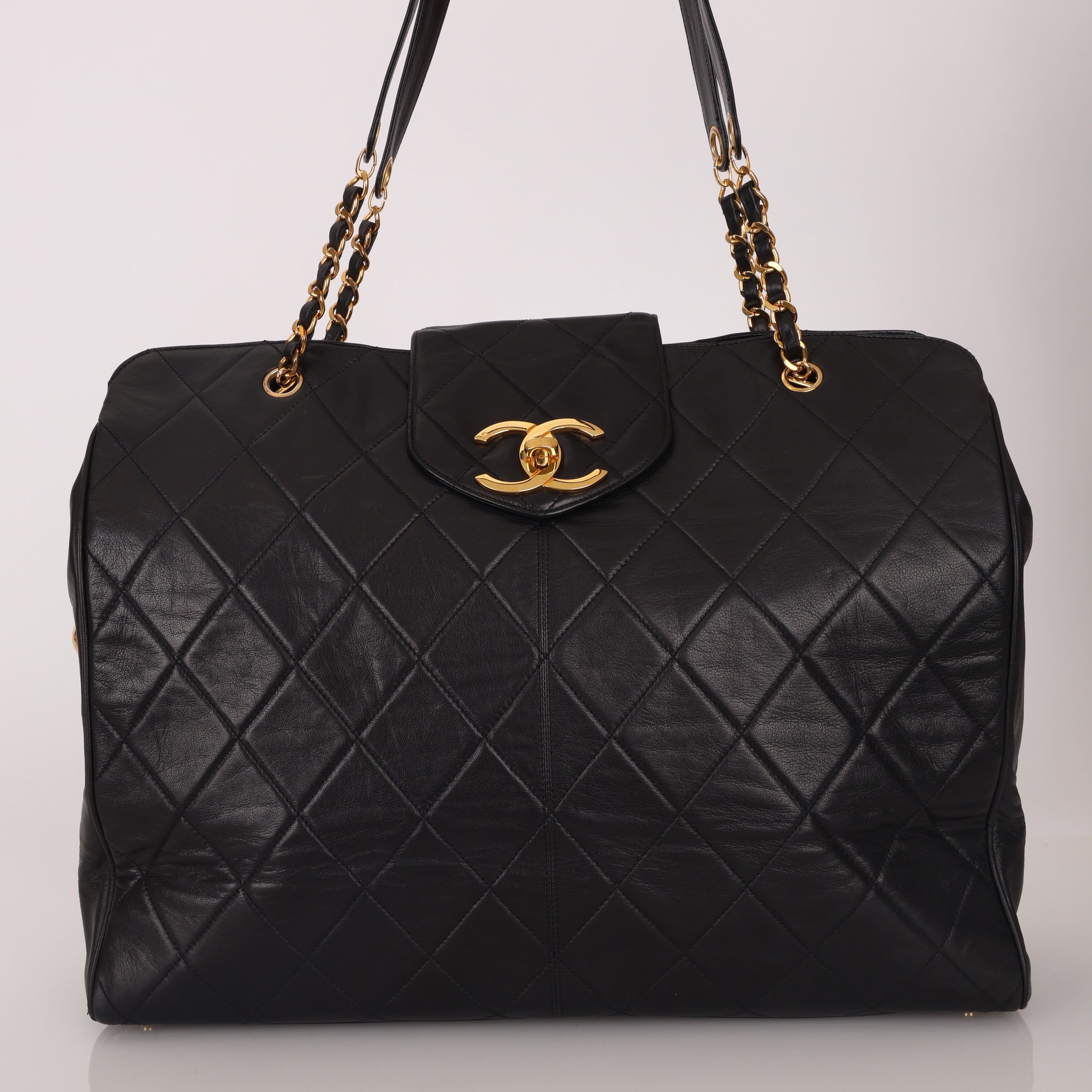 Rare Chanel 1996 Lambskin Supermodel Tote 24K GP