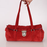 Prada Red Suede East West Flap