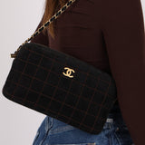 Chanel 2002 Suede Chocolate Bar Camera Bag 24K GP