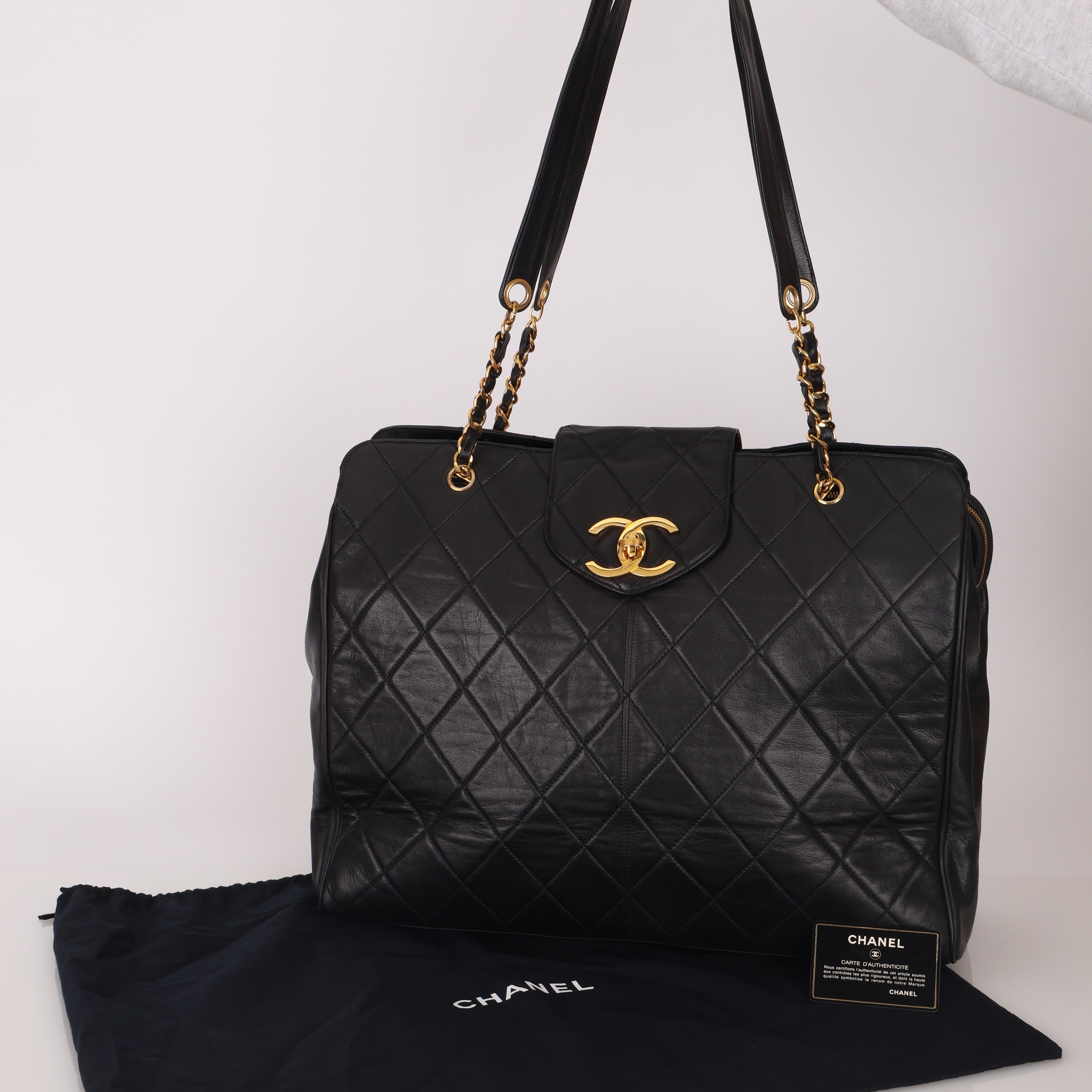 Rare Chanel 1996 Lambskin Supermodel Tote 24K GP