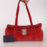 Prada Red Suede East West Flap