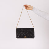 Chanel 1980s Lambskin Mini Bijoux Chain Turnlock Full Flap