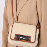 Fendi Shearling Flap Crossbody Bag