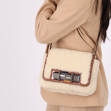 Fendi Shearling Flap Crossbody Bag