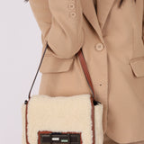 Fendi Shearling Flap Crossbody Bag