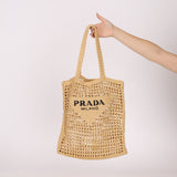 Prada Crochet Logo Tote