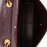 Ultra-Rare Chanel 1991 Dark Bordeaux Lambskin Maxi Double CC Flap Bag 24K GP