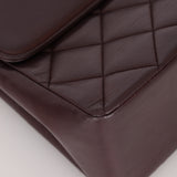 Ultra-Rare Chanel 1991 Dark Bordeaux Lambskin Maxi Double CC Flap Bag 24K GP