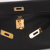 Hermès 2023 Noir Chevre Chamkila Kelly Elan GHW