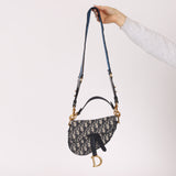 Dior 2018 Oblique Mini Saddle Bag w/ Strap