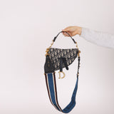 Dior 2018 Oblique Mini Saddle Bag w/ Strap