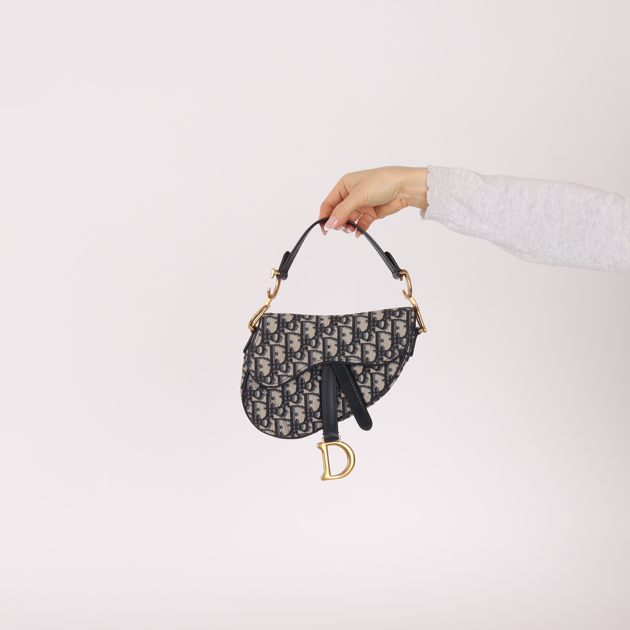 Dior 2018 Oblique Mini Saddle Bag w/ Strap