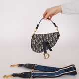 Dior 2018 Oblique Mini Saddle Bag w/ Strap