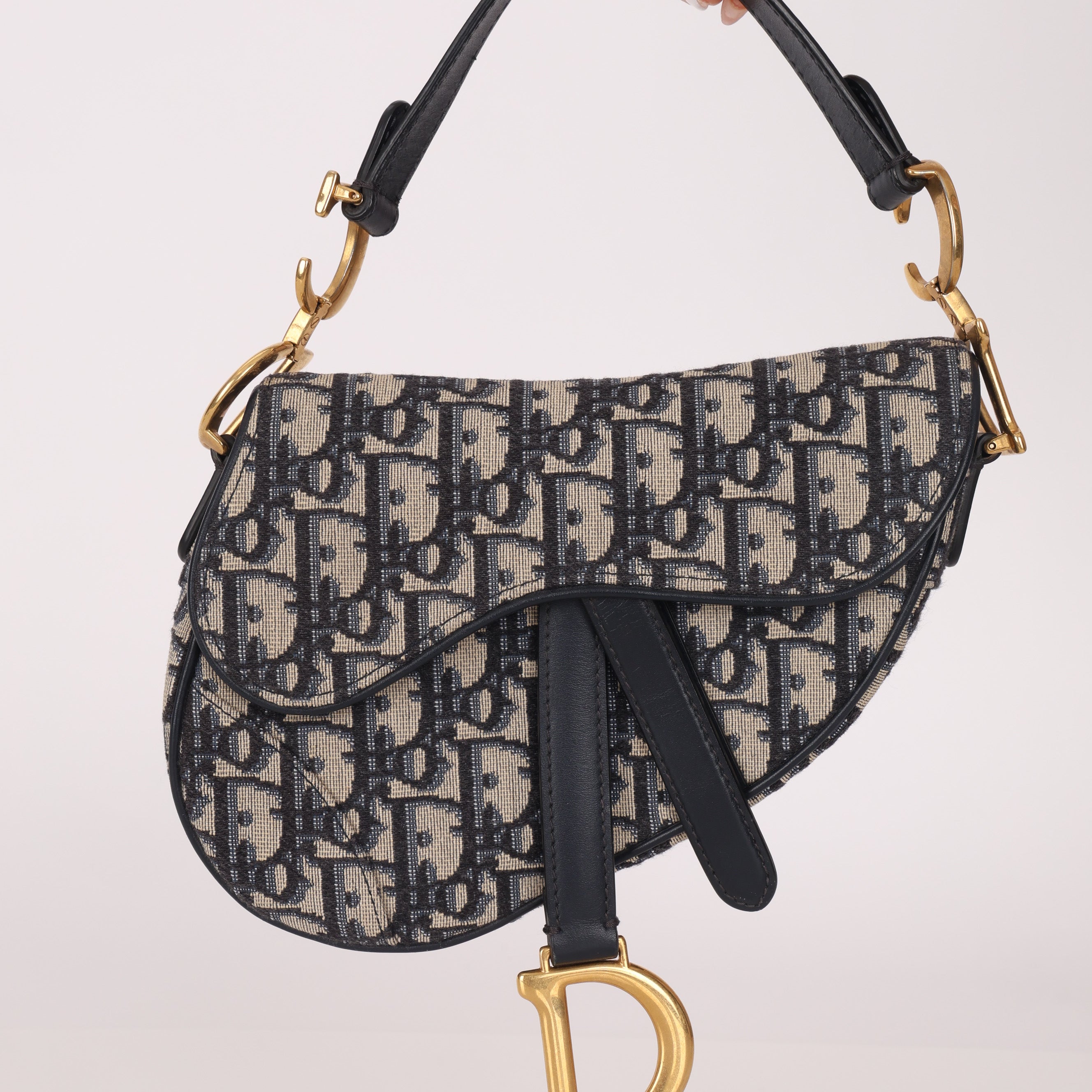 Dior 2018 Oblique Mini Saddle Bag w/ Strap