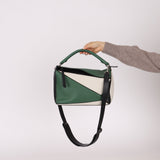 Loewe Tricolor Olive Medium Puzzle Bag