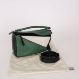 Loewe Tricolor Olive Medium Puzzle Bag