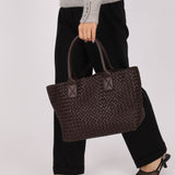 Bottega Veneta Chocolate Intrecciato Small Cabat w/ Pouch