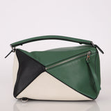 Loewe Tricolor Olive Medium Puzzle Bag