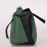 Loewe Tricolor Olive Medium Puzzle Bag