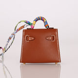 Hermès 2021 Gold Tadelakt Micro Kelly Twilly Bag Charm GHW