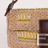 Limited Edition City Exclusive Fendi 2007 Canvas Beaded Baguette