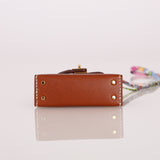 Hermès 2021 Gold Tadelakt Micro Kelly Twilly Bag Charm GHW