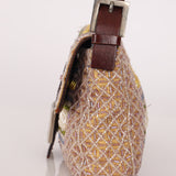 Limited Edition City Exclusive Fendi 2007 Canvas Beaded Baguette