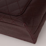 Rare Chanel 2001 Bordeaux Caviar Kelly Top Handle 24K GP