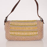 Limited Edition City Exclusive Fendi 2007 Canvas Beaded Baguette