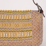 Limited Edition City Exclusive Fendi 2007 Canvas Beaded Baguette