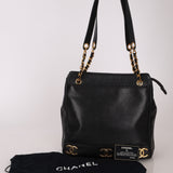 Chanel 1994 Caviar Triple CC Logo Tote